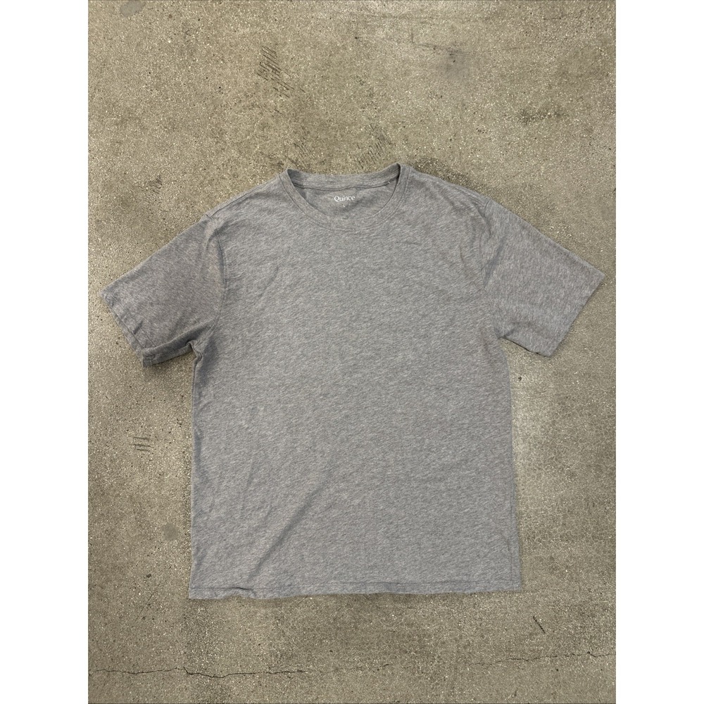 Quince T-Shirt Mens Sz L Heather Gray Organic Cotton Hiking Short Sleeve Crewnec